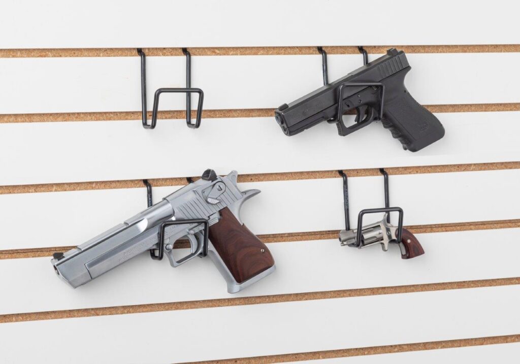 Compact/Full Size – Pistol/Rifle Display (1 Pc) Slat Wall/Peg Board ...