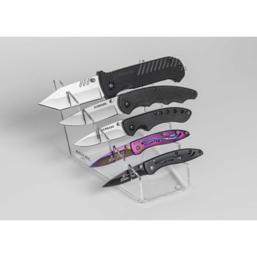 5 Knife Waterfall Display Small to Large Knife Display front narrow/rear wide 4.5 "W x 5"D x 3.75"H