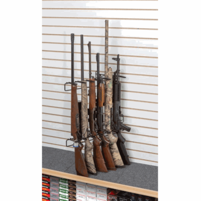 Locking Rifle Display 3 in Slatwall Black GUN STORE PAWN SHOP GUN SHOW EXHIBIT 