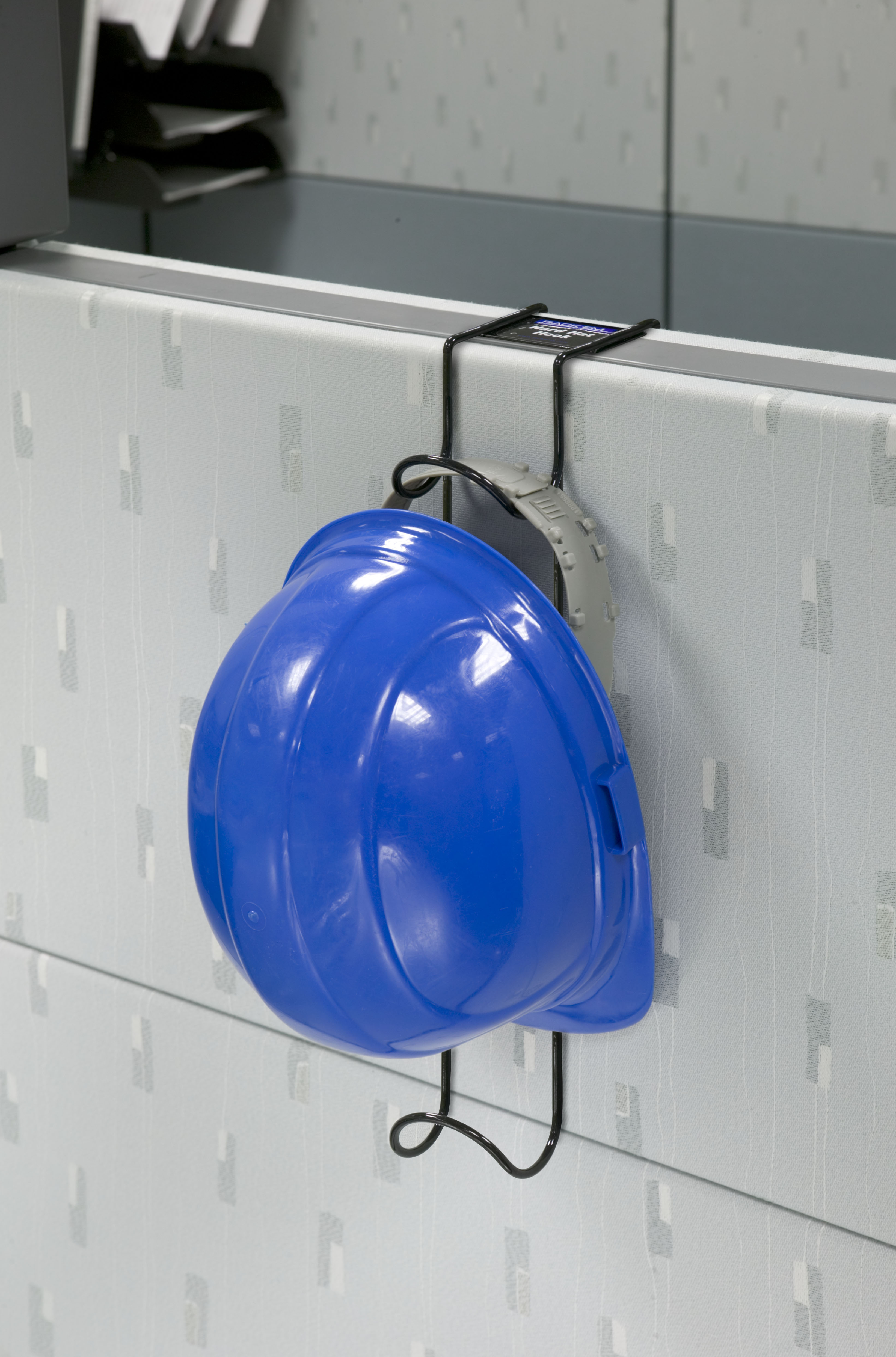 2-Hook Over-the-Cubicle Hard Hat, Coat, Purse Rack Rack, Comply with ANSI  Z89.1-1986 Recommendations. 18.75H x 3W x 6.5D (SKU: 5007)