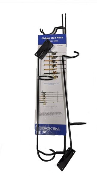 Fishing Rod Combo Set: Includes (2) EZ Rod Holders and (1) Horizontal Wall Mount 6-Rod Holder (SKU: 7676)